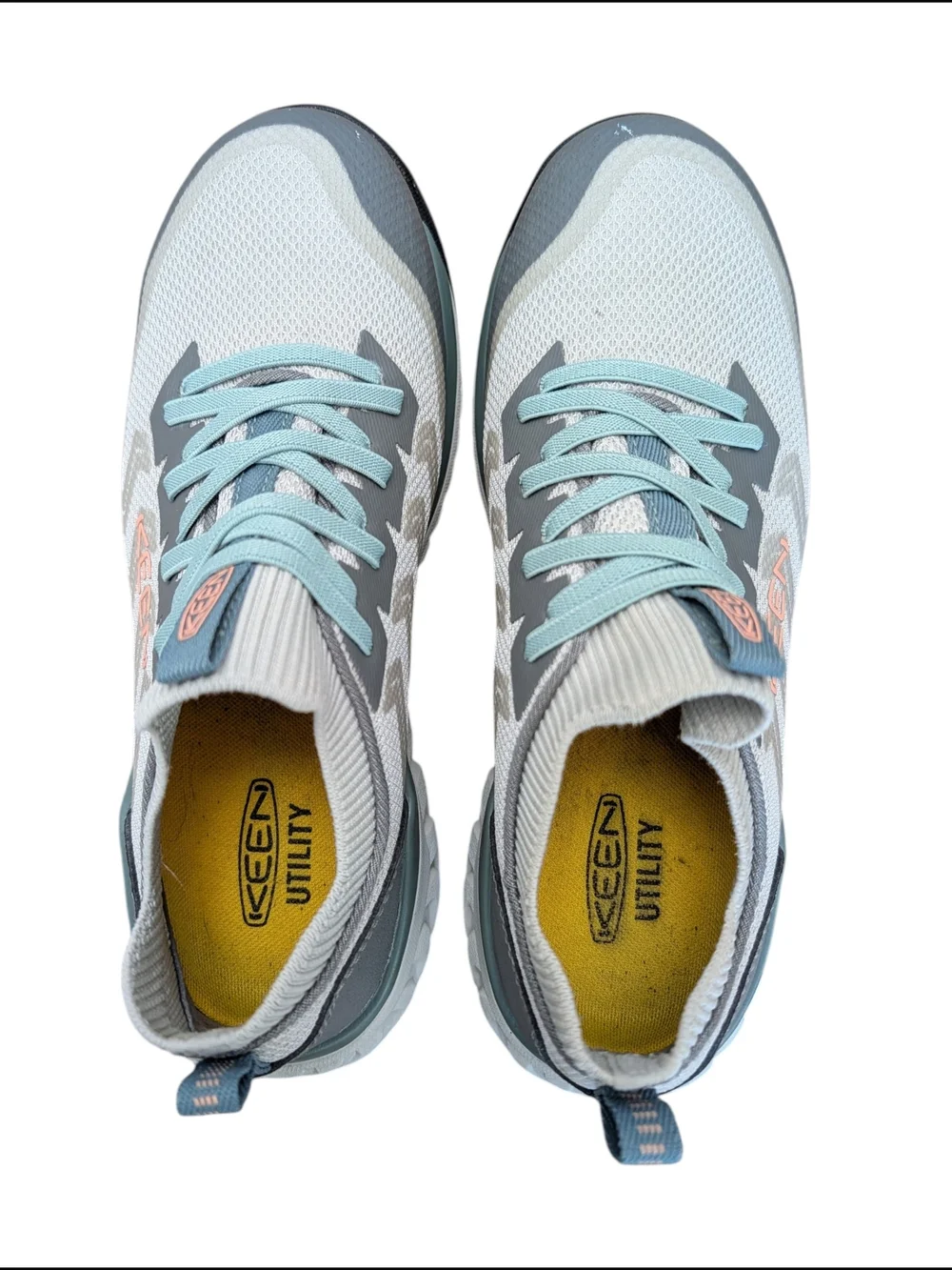 Keen Women's Light Gray and Teal Athletic Sneaker